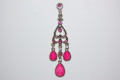 Long earrings pink pyramid