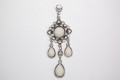 White stone long earrings