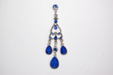 Long blue pyramid earrings
