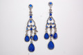 Long blue pyramid earrings