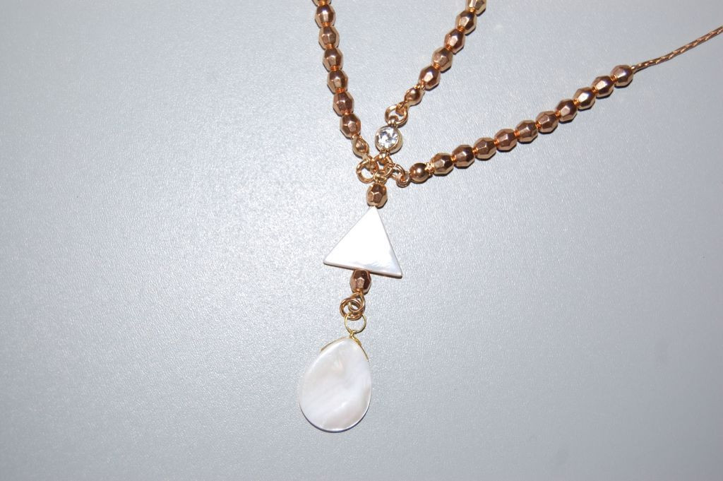 Tiara necklace ivory and gold