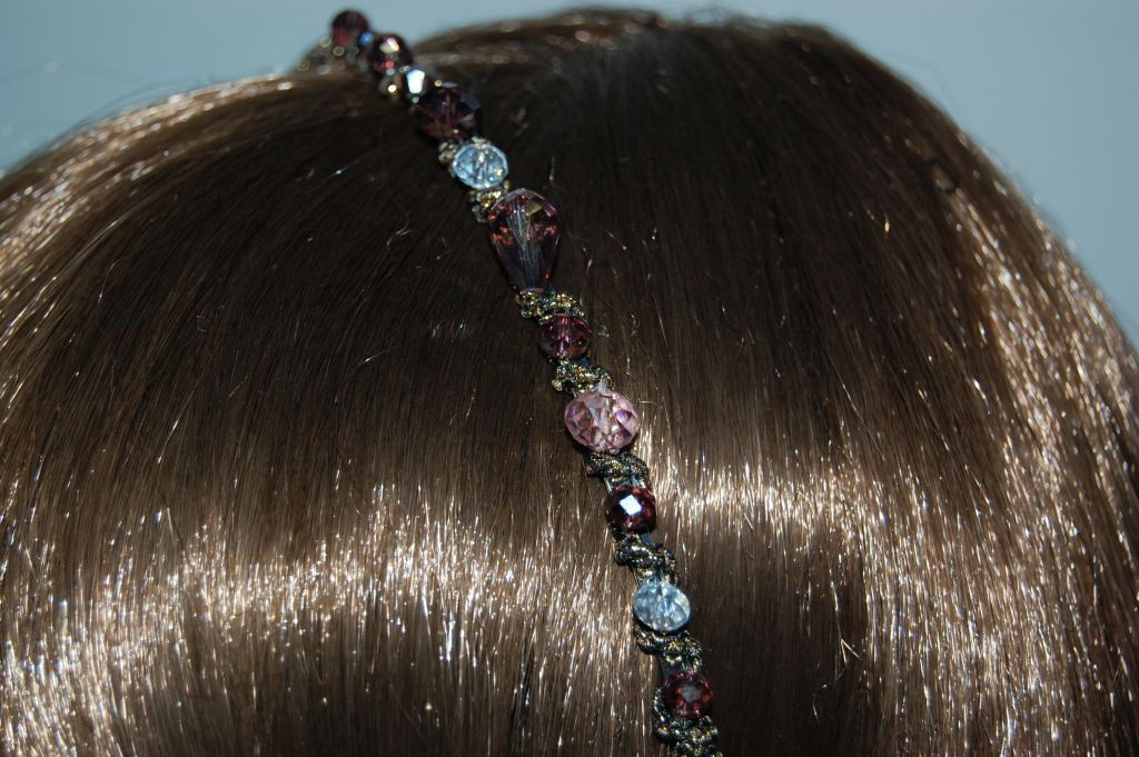 Stones purple dahlia hairband