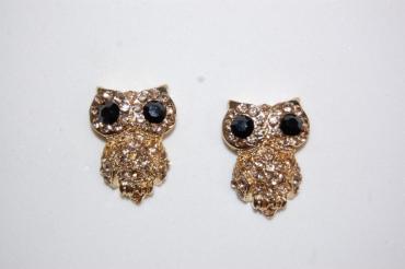 OWL earrings gold glitters