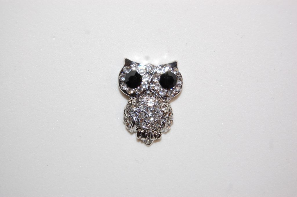 OWL earrings white sparkles