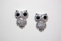 OWL earrings white sparkles