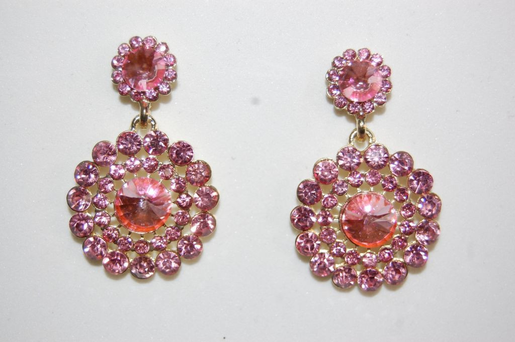 Dynasty pink earrings and gold