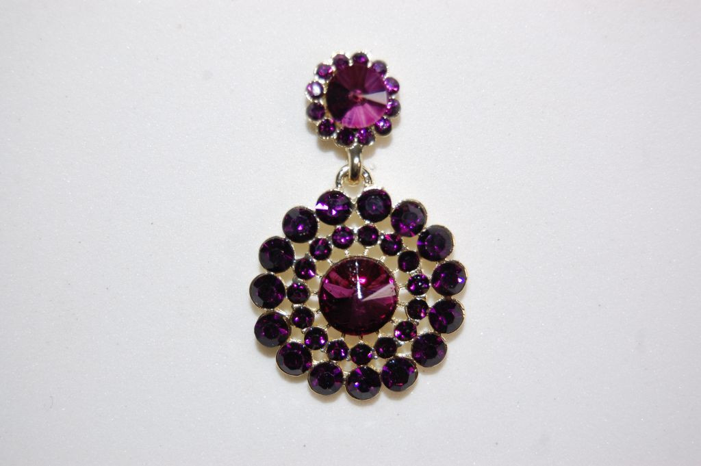 Dynasty purple earrings gold