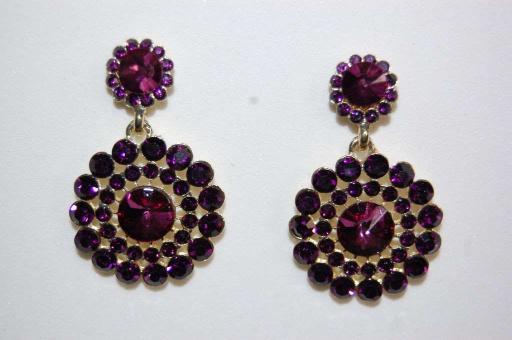 Dynasty purple earrings gold