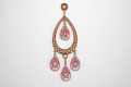 Earrings thousand tears pink and gold