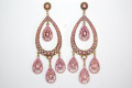 Earrings thousand tears pink and gold