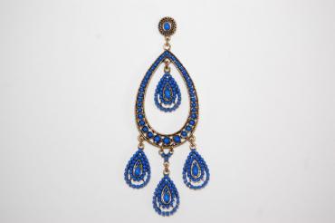 Earrings thousand tears blue and gold