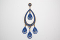 Earrings thousand tears blue and gold