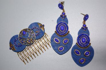 Conjunto más Soledad azul pavo