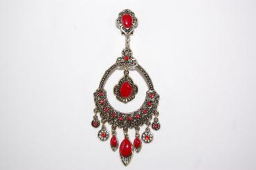 Pendientes Morgana dorado rojo