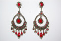 Pendientes Morgana dorado rojo