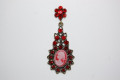 Pendientes brillos camafeo rojo