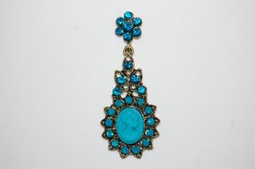 Earrings turquoise cameo shines