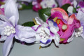 Corona de flores violeta,lila,morada