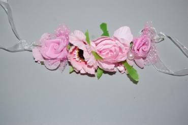 Flowers roses and pearls tiara