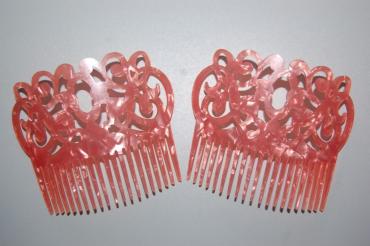 Conjunto 2 peinas gitanilla coral