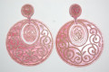 Pendientes bordados rosas