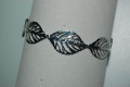 Pulsera brazalete hojas plata