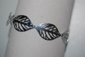 Pulsera brazalete hojas plata