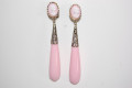 Earrings coral pink house