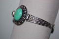 Pulsera piedra verde agua y plata