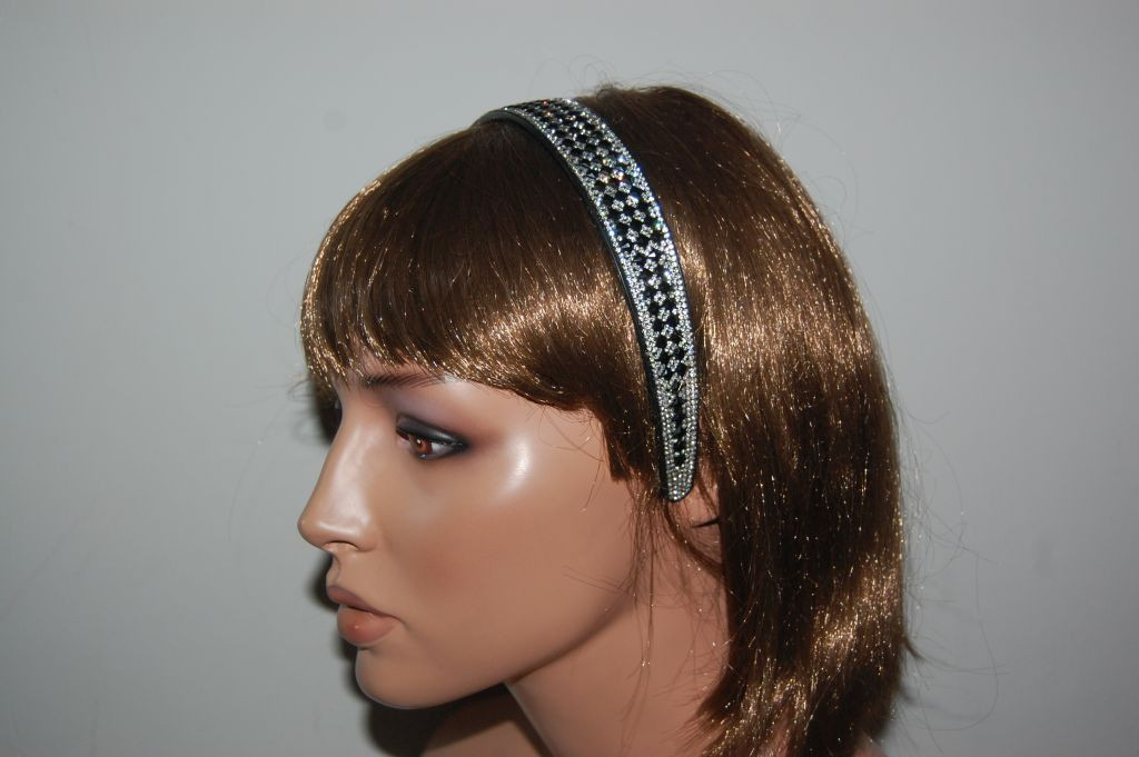 Headband thousand shiny black and white