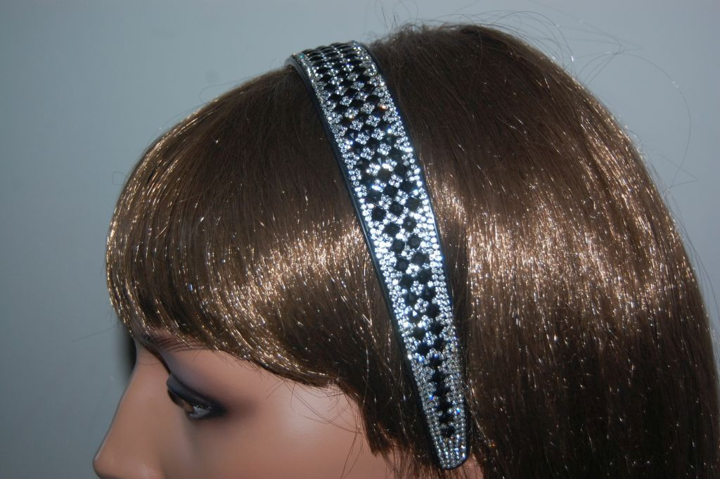 Headband thousand shiny black and white