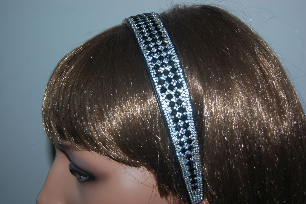 Headband thousand shiny black and white