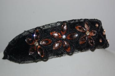 Black Athena headband flower glitters