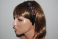 Black Athena headband flower glitters