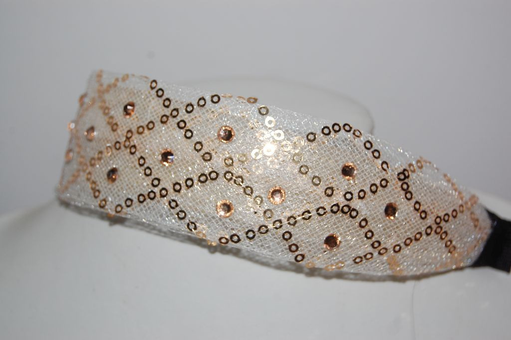 Athena headband ivory flower glitters