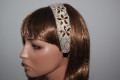 Athena headband ivory flower glitters