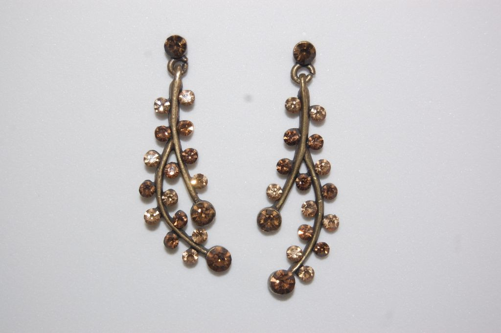 Pendientes doble ramillete nude y bronce