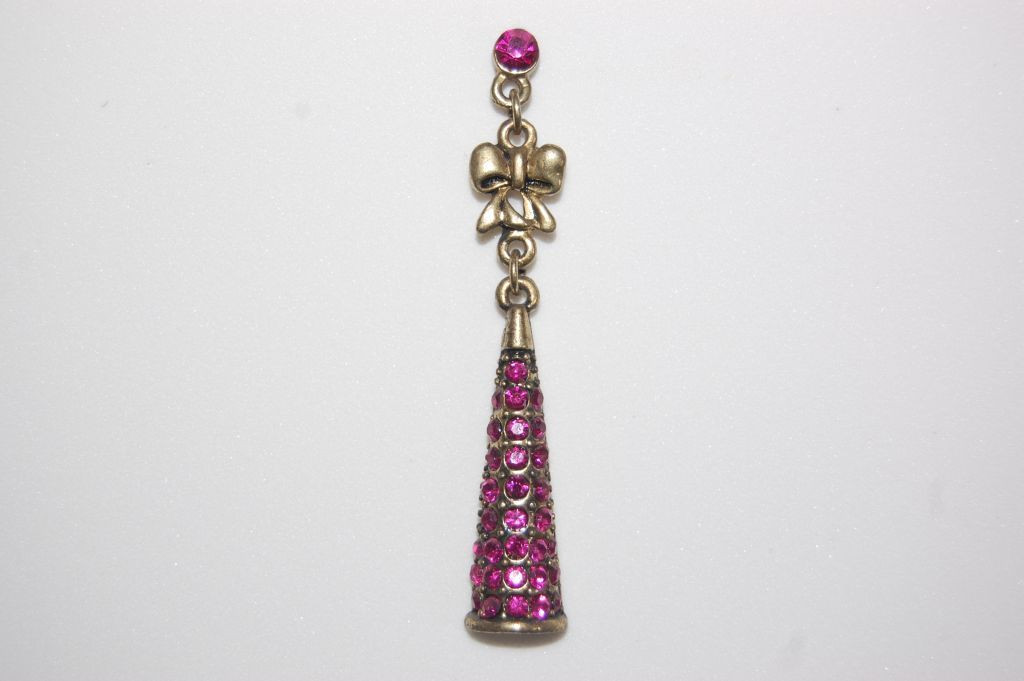Earrings pink ties and old gold
