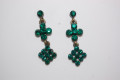 Pendientes verdes cruz y rombo