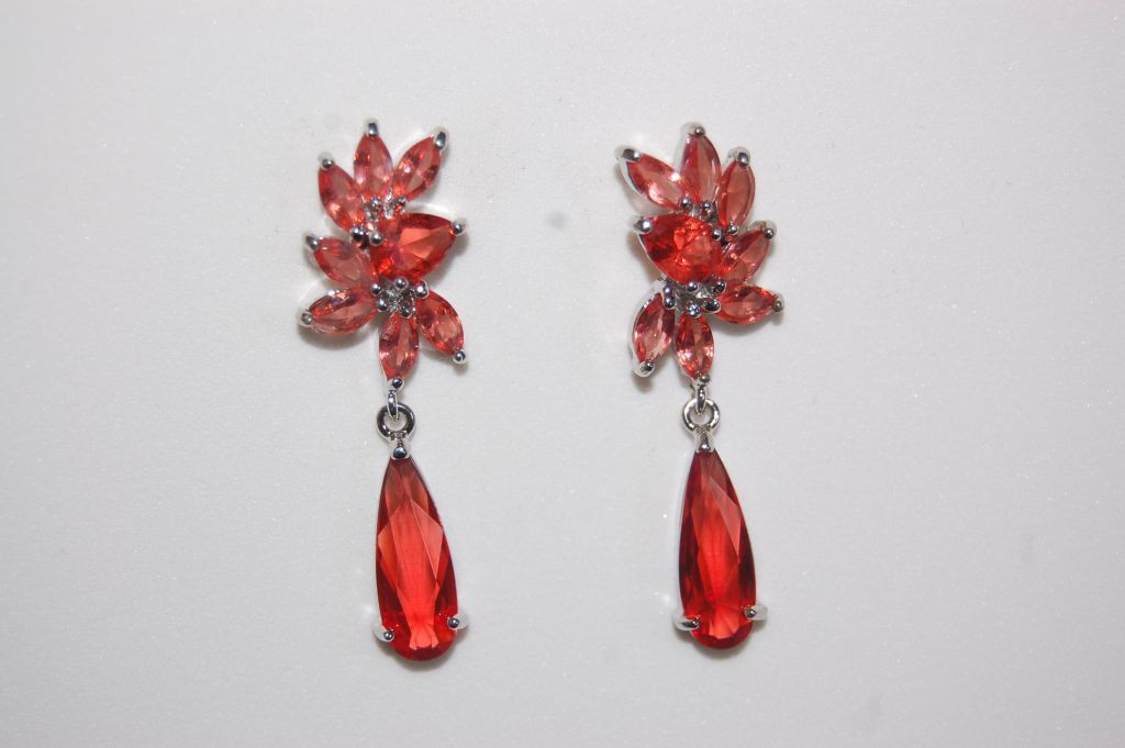 Earrings coral tears stones