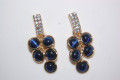 Blue grapes cluster earrings and gold