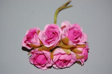 Conjunto 6 flores color rosa