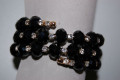 Bracelet beads black and white sparkles