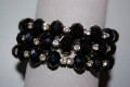 Bracelet beads black and white sparkles