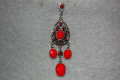 Real long red earrings