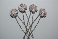 Set 4 glass flower hairpins