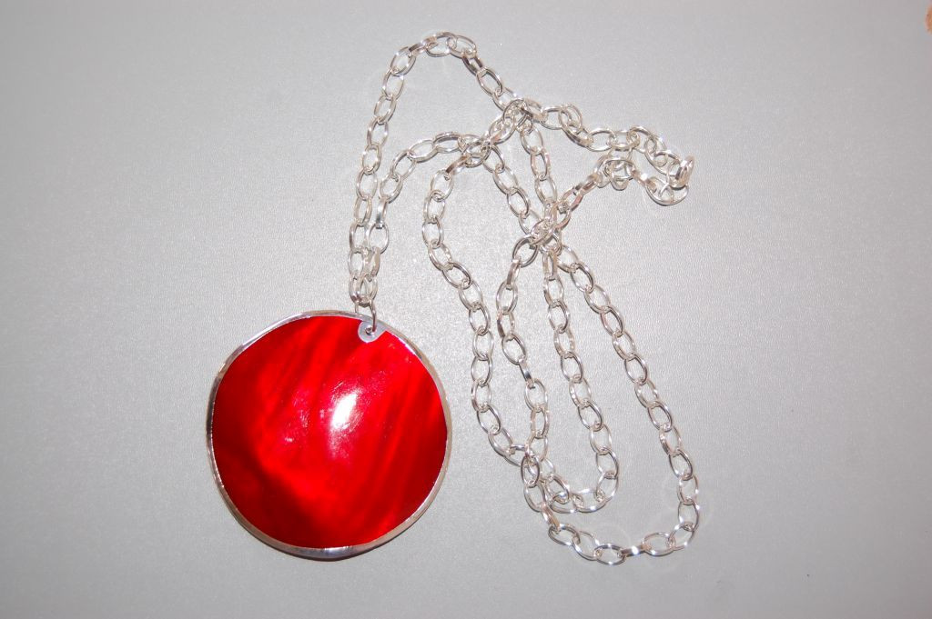 Red full moon necklace