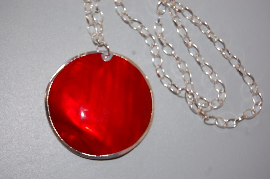 Red full moon necklace