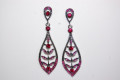 Pendientes Nueva noche brillos fucsia