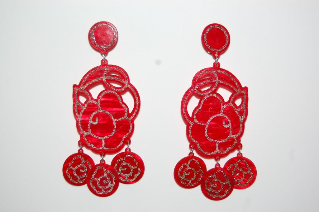 Earrings red Trini carei